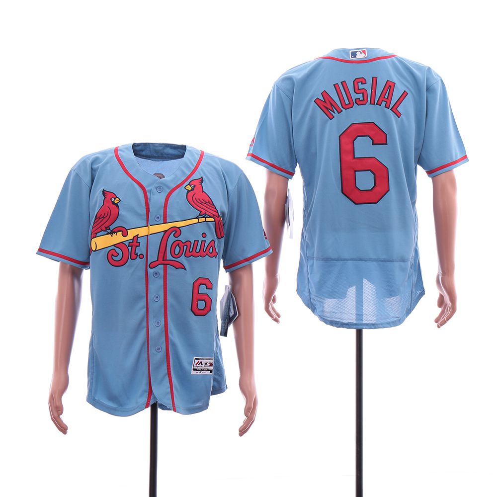 Men St. Louis Cardinals 6 Musial Blue Elite MLB Jerseys